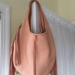 B-low the Belt Leather Hobo Bag - Peach Pink